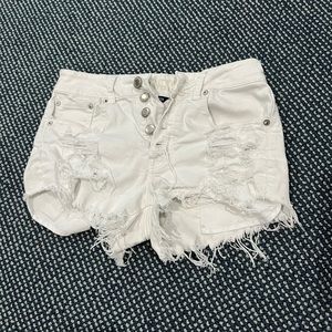 AMERICAN EAGLE OUTFITTERS White High-Rise Denim Shorts